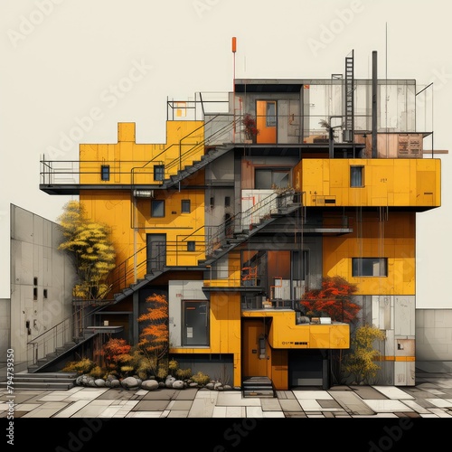 yellow building in the city © Nastassia
