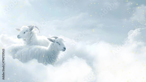 white sheep as background of eid al adha,eid al adha Mubarak photo