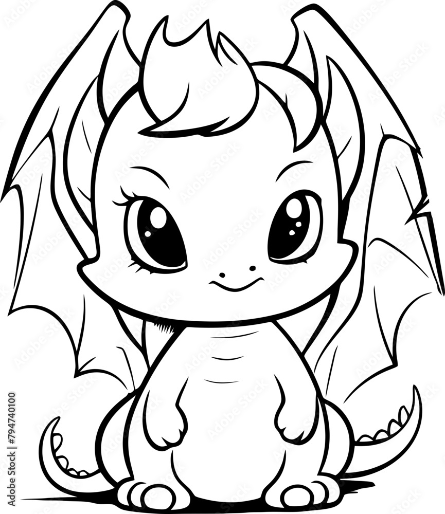 Obraz premium Cute mini dragon drawing