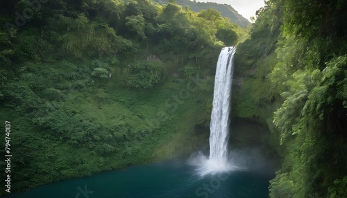 A majestic waterfall cascading into a deep river g upscaled 8