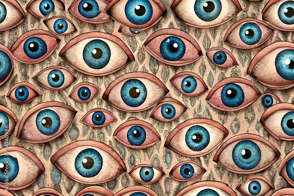 Fototapeta premium beautiful seamless eye pattern