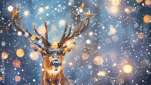 christmas background with deer © Muhammad
