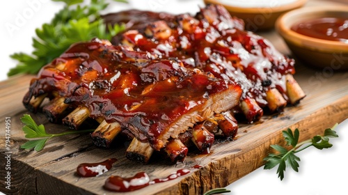 BBQ ribs glazed with smoky barbecue sauce