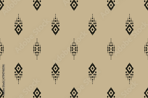 Ikat tribal Indian seamless pattern. Ethnic Aztec fabric carpet mandala ornament native boho chevron textile.Geometric African American oriental traditional vector illustrations. Embroidery style.