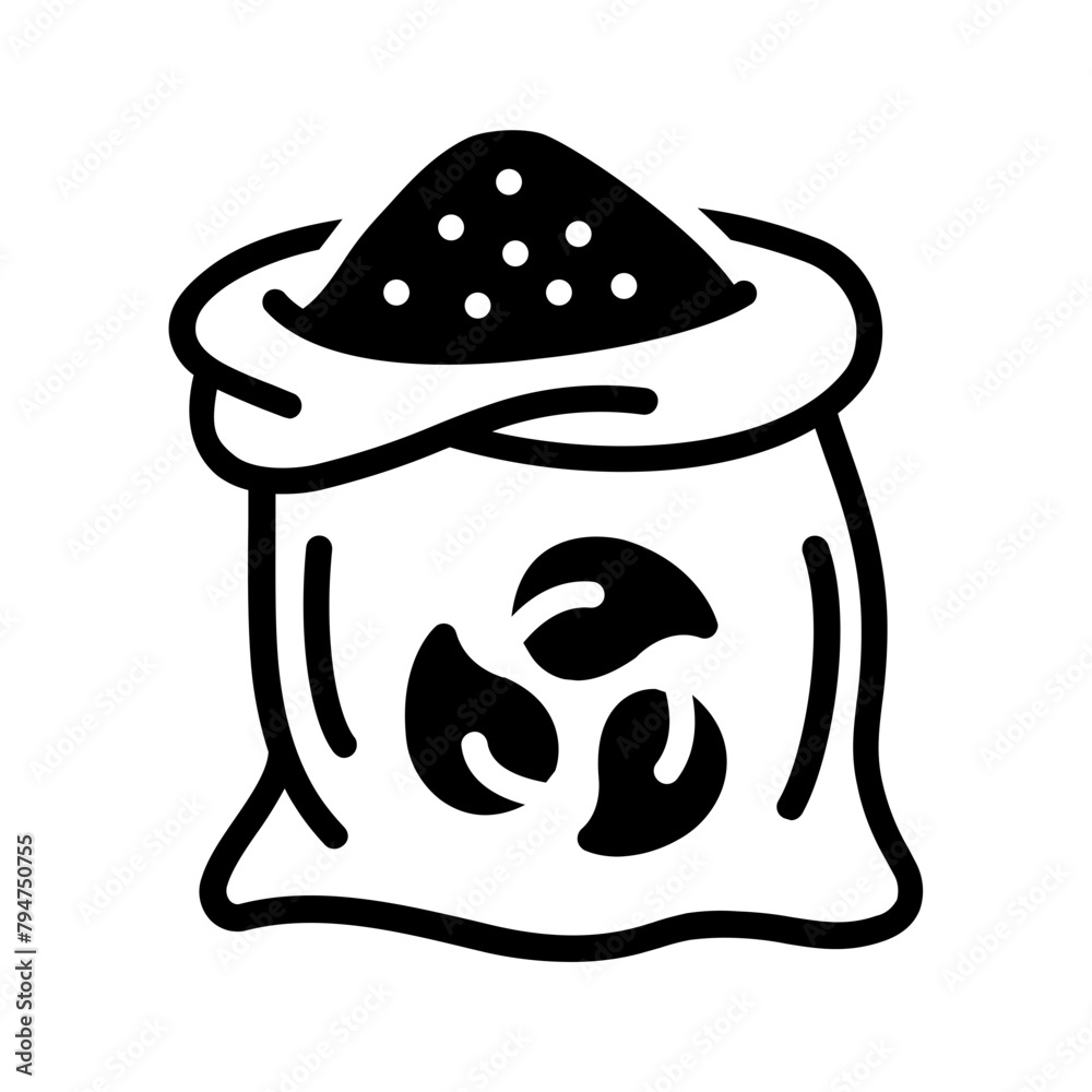 Tableau sur toile Vector solid black icon for Compost