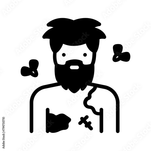 Vector solid black icon for Poor hygiene