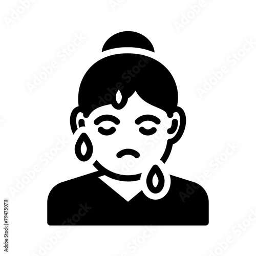 Vector solid black icon for Sweating