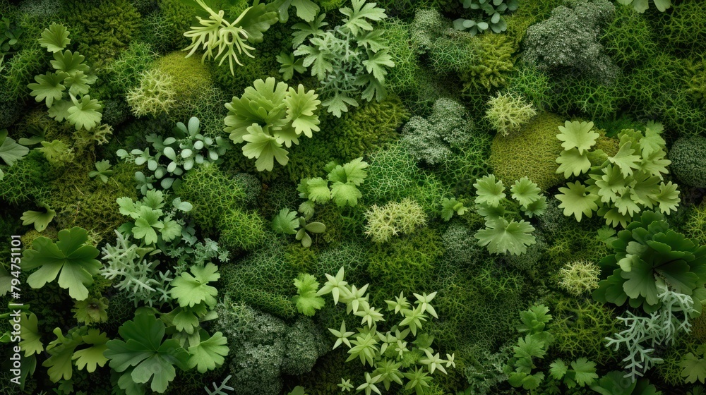 green moss on the ground - Microforest Landscape green moss on the ground - Microforest Landscape