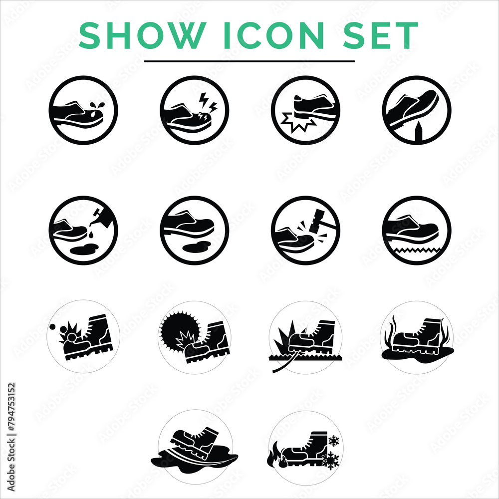 shoe icon set illustration