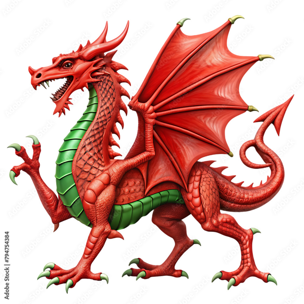 dragon with wings sitting transperant background