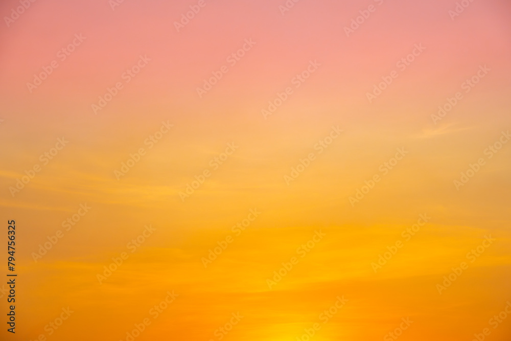 Enjoy a panoramic view of the skyline. The sun rises in the morning sky with colorful clouds. and beautiful cloud patterns In the soft light of the morning	