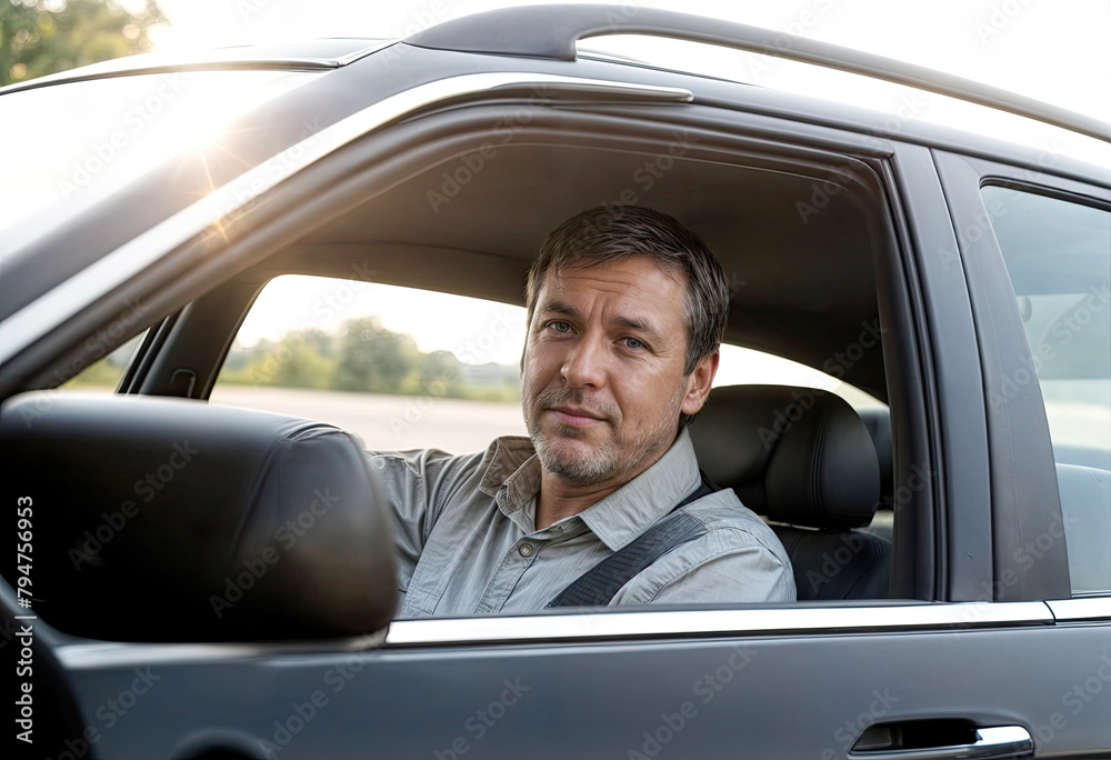 Family Vacation Dad Tests New Car on City Road Trip