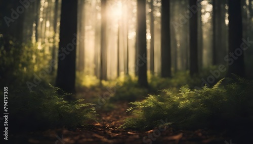 sun rays through the forest