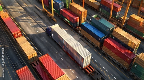 Seamless Cargo Movement with Intermodal Transportation Solutions description:This image showcases the benefits of utilizing intermodal transportation