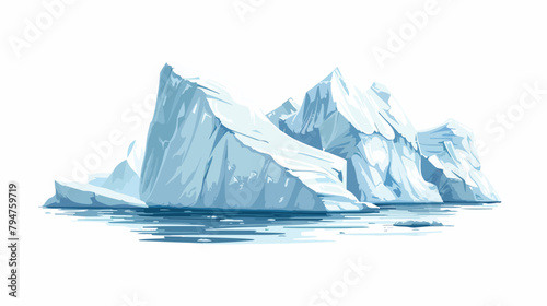 Big icebergs in Greenland Hand drawn