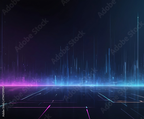 Digital abstract background for tech, AI, data, graphics, wallpaper style, 