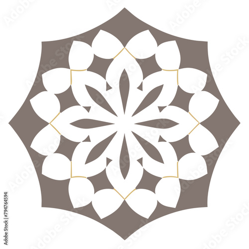 Mosaic Pattern Tesserae : A tile basic unit, Andalusian North African inspired Pattern, Editable Vector