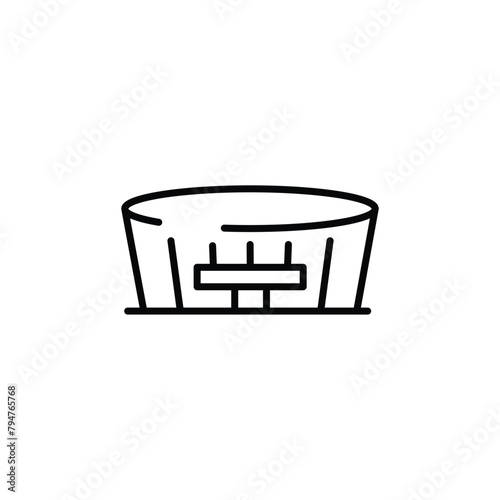 Stadium icon. Simple stadium icon suitable for use in sports-related applications, event listings, and venue guides. Vector illustration photo