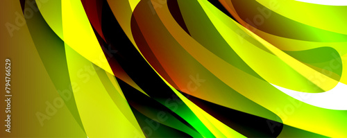 A closeup of a vibrant green and yellow swirl resembling a leafy pattern, resembling water or liquid, against a white background, showcasing colorfulness and artistry