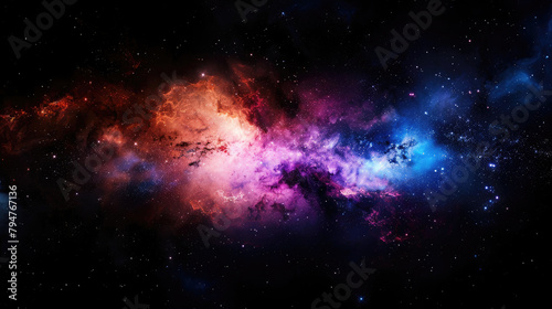 A vibrant galaxy background with colorful nebulae and twinkling stars, showcasing the ethereal beauty of outer space © boxstock production