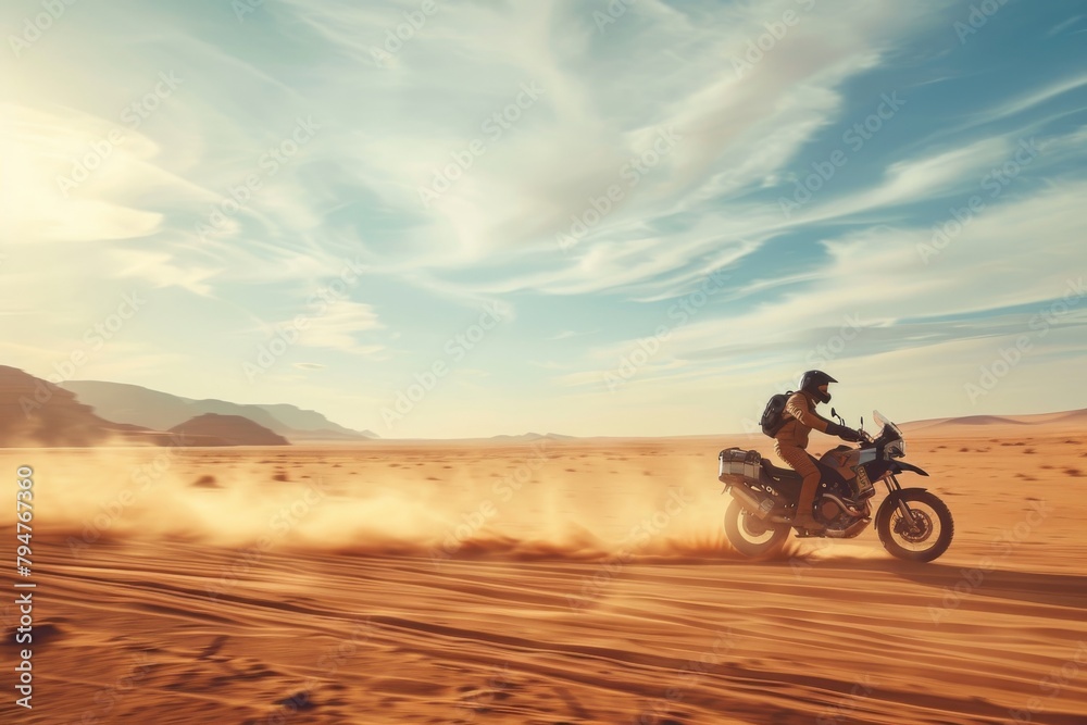 Fototapeta premium motorbike in the desert