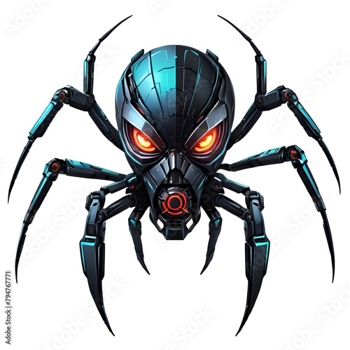 spider mascot logo in black cyberpunk style