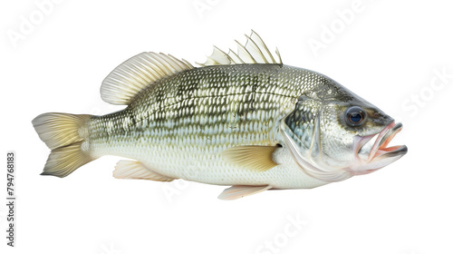 Deep lake fish, white bass isolated on a white background, aquatic animal © Num