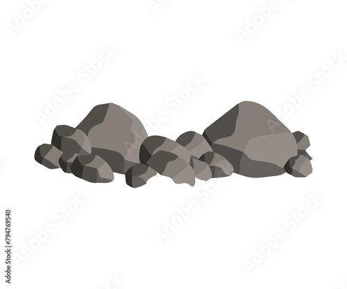 Rock stones flat icon vector illustration.