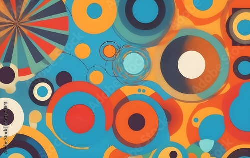 Abstract background with colorful circles. Vector illustration.