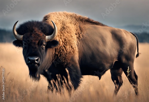 american buffalo in the field