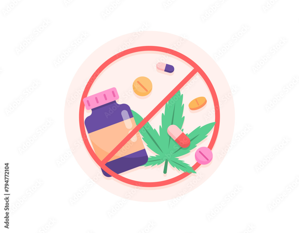 antidrug day concept. stop using illegal drugs. don't use drugs