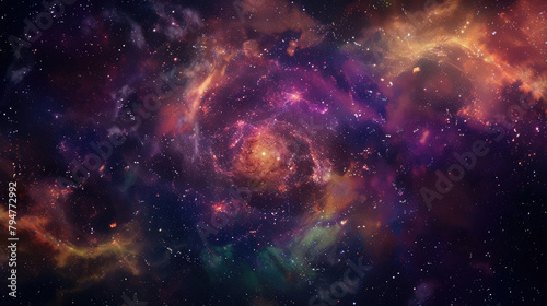Galaxy background with nebulae combines color and light to depict the wonders of outer space © boxstock production