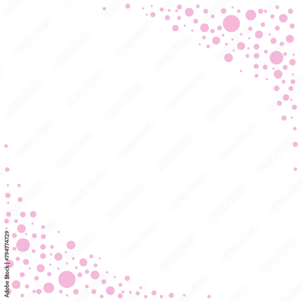 Pink Dots Abstract Corner Frame Background Vector Art