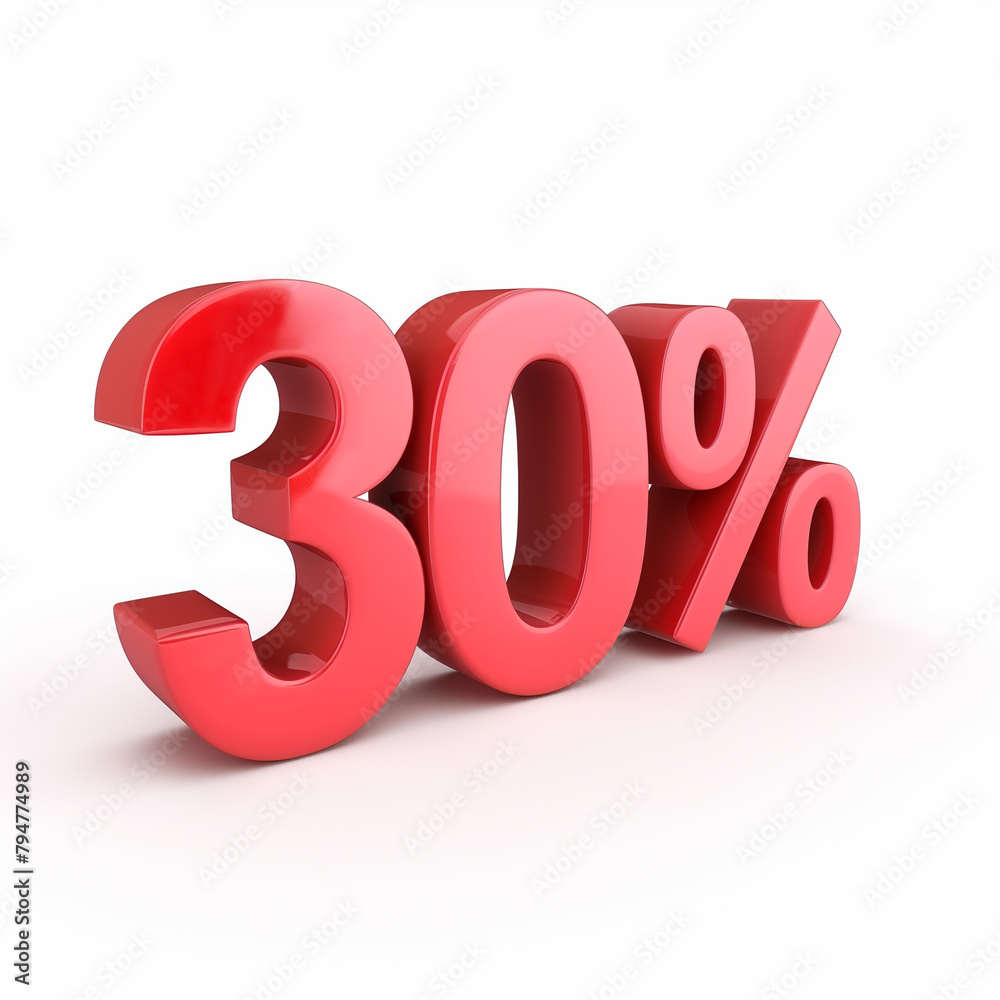 30 percent off discount promotion sale web banner. 30% percent off 3D illustration on white background 30 percent off discount promotion sale web banner. 30% percent off 3D illustration on white background
