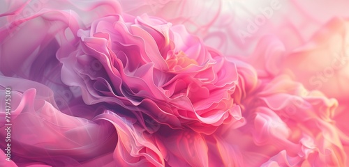 Abstract background  Pink rose flower with pastel ink. Creative abstract spring nature