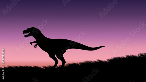 tyrannosaurus rex   flat color illustration