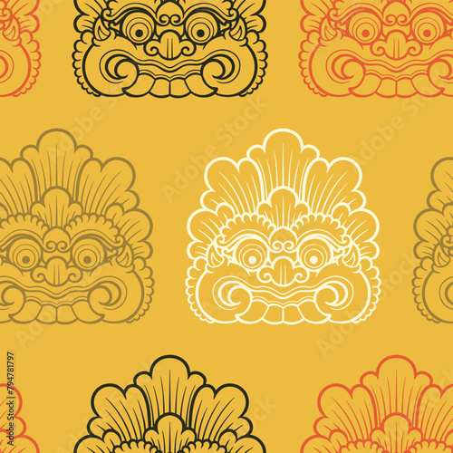 Balinese ornament pattern, royal vector decoration,bali engraving motif 