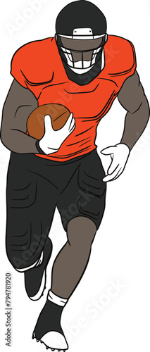 vector american player usa footballer rugby sport football touchdown helmet ball quarterback silhouette league college illustration