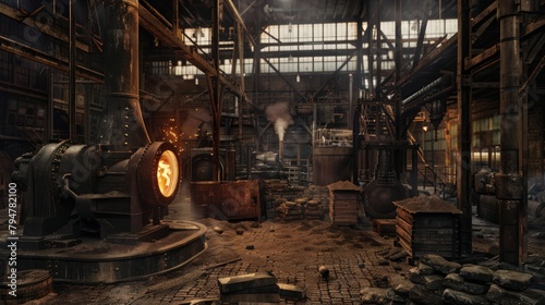 Steam engine industrial factory in 1802  industry 1.0.