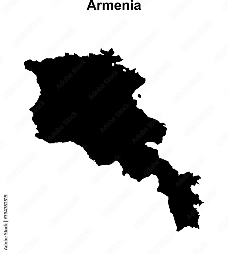 Armenia blank outline map