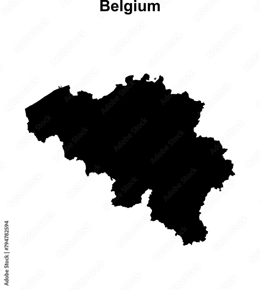 Belgium blank outline map