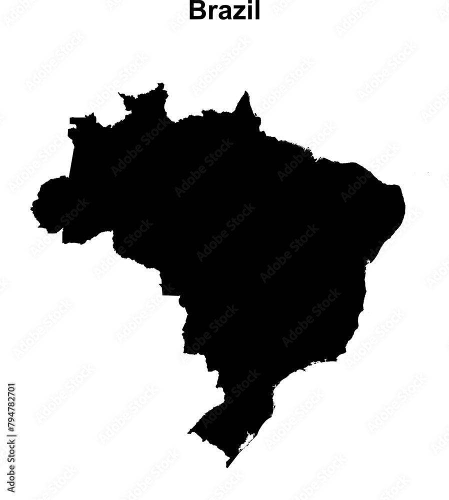Brazil blank outline map