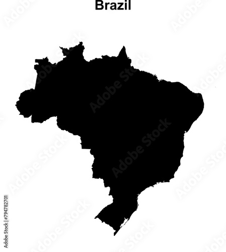 Brazil blank outline map