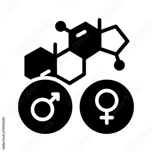 Vector solid black icon for Hormone