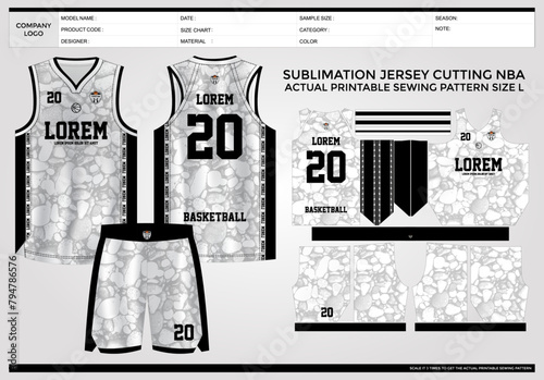 BLACK AND WHITE BASKETBALL JERSEY