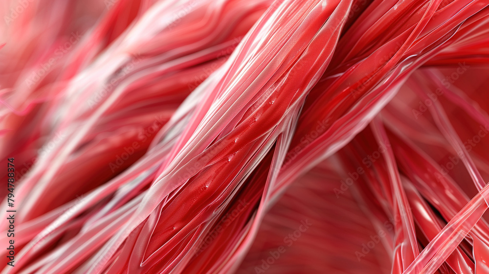 high-quality close-up photo of the structure of muscle fibers