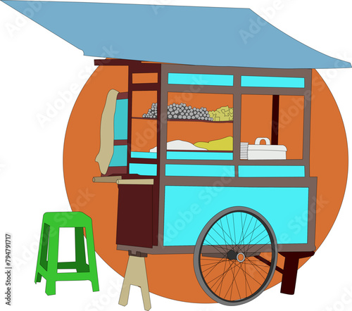 Meatball Stall Flat Vector Illustration