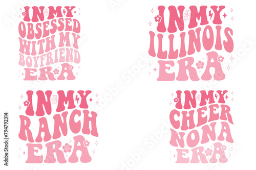In My Obsessed With My Boyfriend Era, In My Illinois Era, In My Ranch Era, In My Cheer Nona Era retro T-shirt