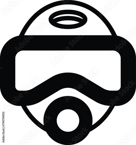 a diving mask with a black hose attached to it