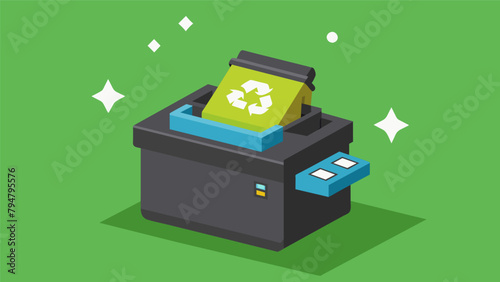 An empty ink cartridge dropped off at a recycling dropoff location dreams of being remanufactured into a fresh new cartridge. photo